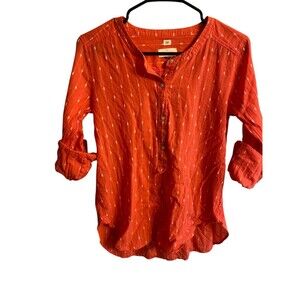 Ann Taylor loft softened top pink boho S